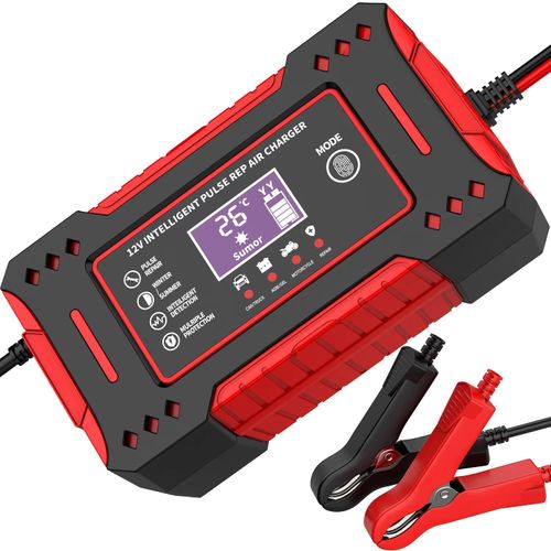 Battery Repair LCD Display 6A 12V Intelligent Car Battery Charger Car and Motorcycle Battery Charging Unit Lead-Acid