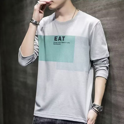 Long Sleeve T-shirt Men's Loose Clothes Autumn Versatile Top Bottoming Shirt