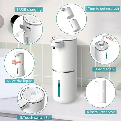 Automatic Foma/liquid Soap Dispenser, Touchless Electric Dispenser, USB Rechargeable with Infrared Sensor for Bathroom,Kitchen