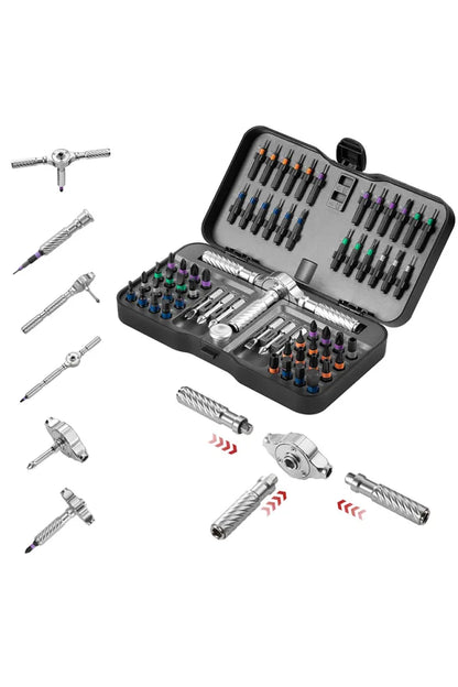 Precision 66in1 magnetic ratchet screwdriver set Detachable T-handle magneticizer Fix furniture, electronics & bicycle